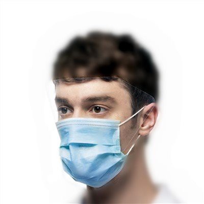 Maschera per il viso con passante per le orecchie con protezione per gli occhi